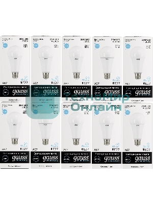 Лампа светодиодная Gauss Elementary 25Вт цок.: E27 груша 220B 6500K св. свеч. белый хол. A67 (упак.: 10 шт)