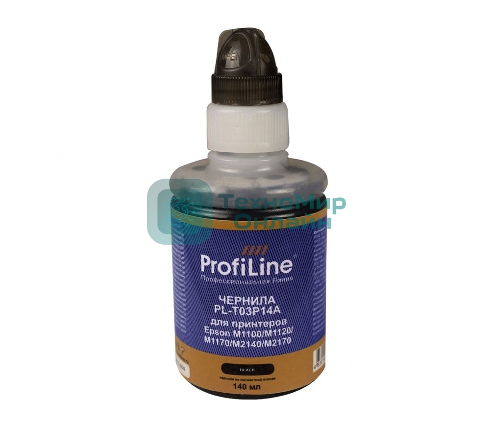 Чернила PL-T03P14A для принтеров Epson M1100/M1120/M1170/M2140/M2170 на пигментной основе черный 140 мл ProfiLine
