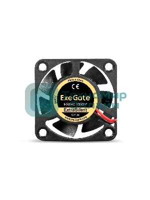 Вентилятор 12В DC ExeGate ExtraSilent ES04010S2P (40x40x10 мм, Sleeve bearing (подшипник скольжения), 2pin, 4000RPM, 19dBA)