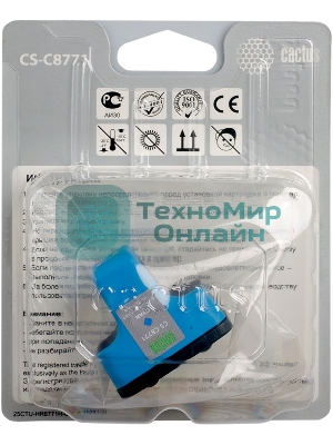 Картридж струйный Cactus CS-C8771 голубой для №177 HP PhotoSmart 3213/3313/8253/C5183/C6183 (11,4мл)