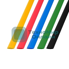 Термоусаживаемые трубки Rexant 8,0/4,0 мм, набор пять цветов, упаковка 50 шт. по 1 м