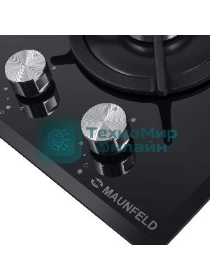 Газовая варочная панель Maunfeld EGHG.32.1CB/G, 2 конфорки, закаленное стекло, черный