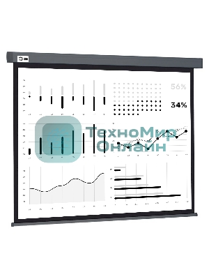 Экран Cactus 180x180см Wallscreen CS-PSW-180X180-SG 1:1 настенно-потолочный рулонный серый