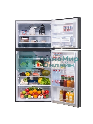 Холодильник Sharp SJ-XG60PGBK черный двухкамерный 422/178 л морозилка сверху, No Frost