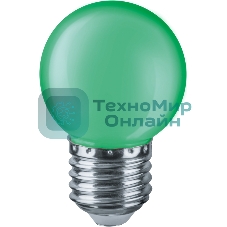 Лампа светодиодная Navigator NLL-G45-1-230-G-E27 1 Вт шар E27 220-240В зел.
