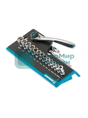 Набор торцевых головок GROSS, трещотка 120 зубьев, 36 предметов 14142