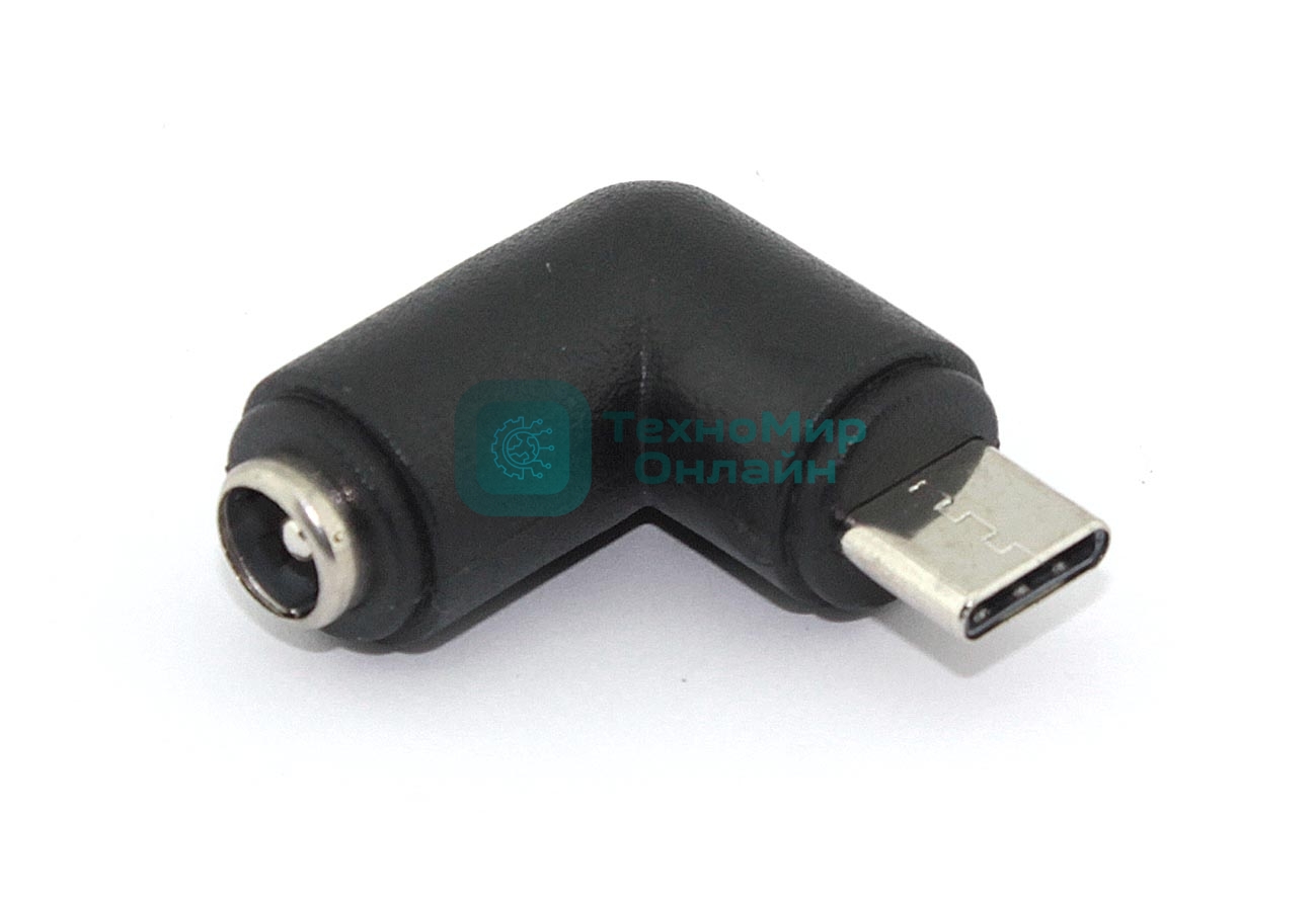 Переходник 5,5х2,5 на Type-С угловой папа