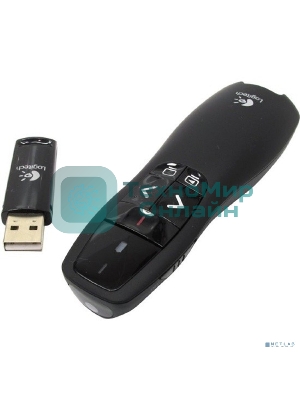 Презентер беспроводной Logitech R400 черный, радиоканал, USB, кнопки - 5