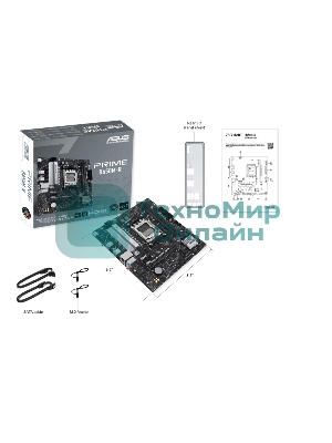 Материнская плата ASUS PRIME B650M-R, Socket AM5, AMD B650, 2xDDR5, 4xSATA, 2xM.2, 1xPCIe 4.0 x16, 1xPCIe x1, 1xHDMI, 1x 2.5Gb LAN, 2xUSB-A 3.2 Gen 1, 4xUSB-A 2.0, 3x3.5 мм, 7.1, mATX