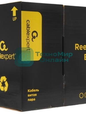 Кабель Cablexpert, UTP5e, 4 пары, 0.48 мм, CCA, однож., 305 м, серый