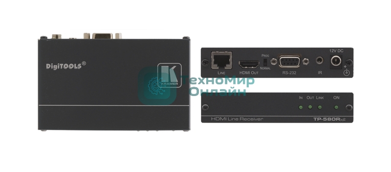 Приемник Kramer Electronics TP-580RXR сигнала HDMI, RS-232 и ИК из кабеля витой пары (TP), до 180 м