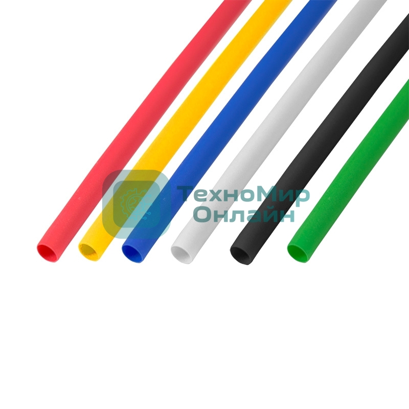 Термоусаживаемые трубки Rexant 6,0/3,0 мм, набор пять цветов, упаковка 50 шт. по 1 м