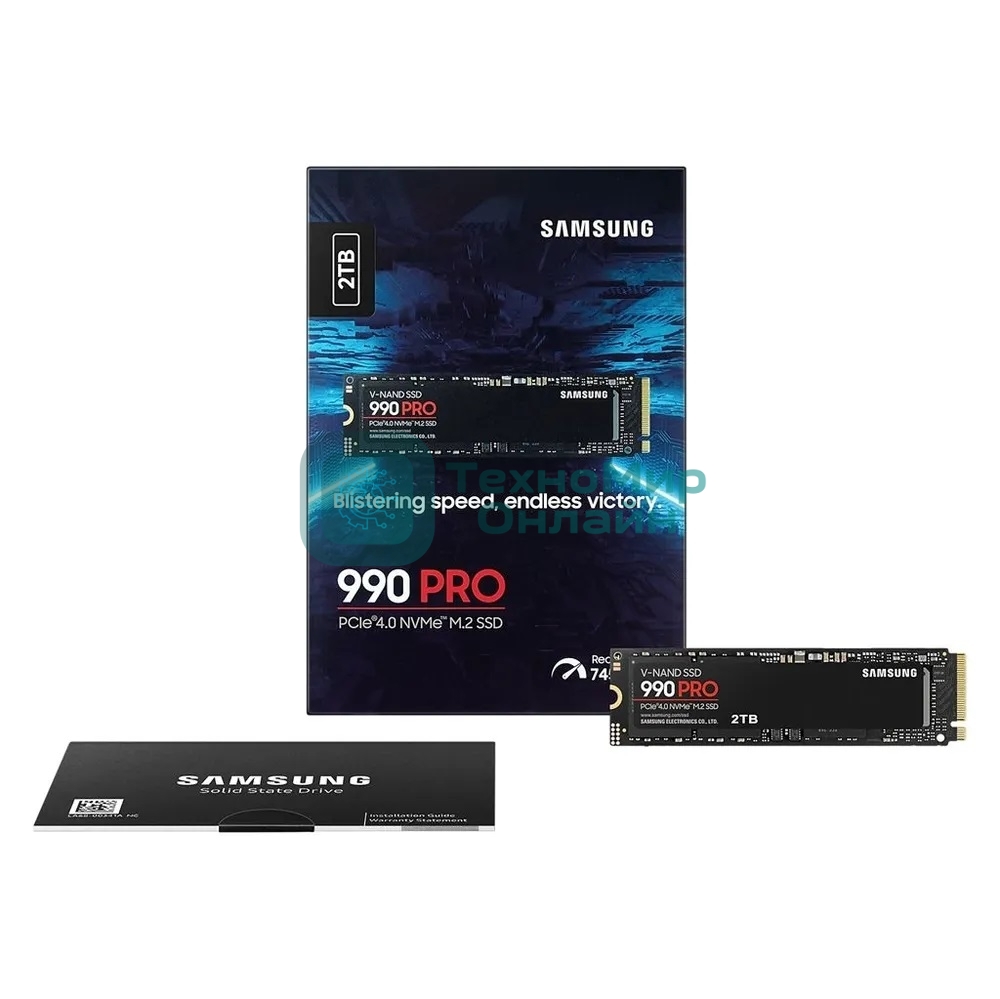Накопитель SSD Samsung 990 PRO, 2Tb, PCIe 4.0 x4, M.2 2280, NVMe, R/W 7450/6900
