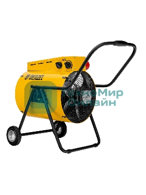 Тепловая пушка Denzel SFH-15000, 400 В, желтый, 120/9000/15000 Вт, 150 м2, термостат