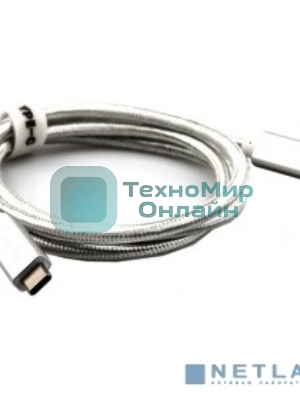 Кабель USB 3.1 Type Cm -- Cm IC 5А 10Gbs длина 1M, Telecom TC420S серебряный