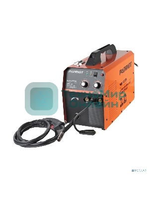 Полуавтомат сварочный инверторный PATRIOT WMA 175M MIG/MAG/MMA, полуавтоматическая сварка в среде газа (MIG/MAG) стальной и флюсовой проволокой 0.6/0.8 мм, сварка электродом (MMA) до 4мм, сварочный ток в режиме MIG: 40-170А; сварочный ток в режиме MMA: 40-170А; ПВ при макс. токе: 60%