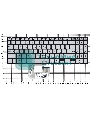 Клавиатура для ноутбука Asus UX561UA Q505UA серебристая без рамки, с подсветкой