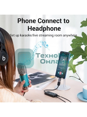 Внешняя звуковая карта Vention USB c регулятором громкости Черная