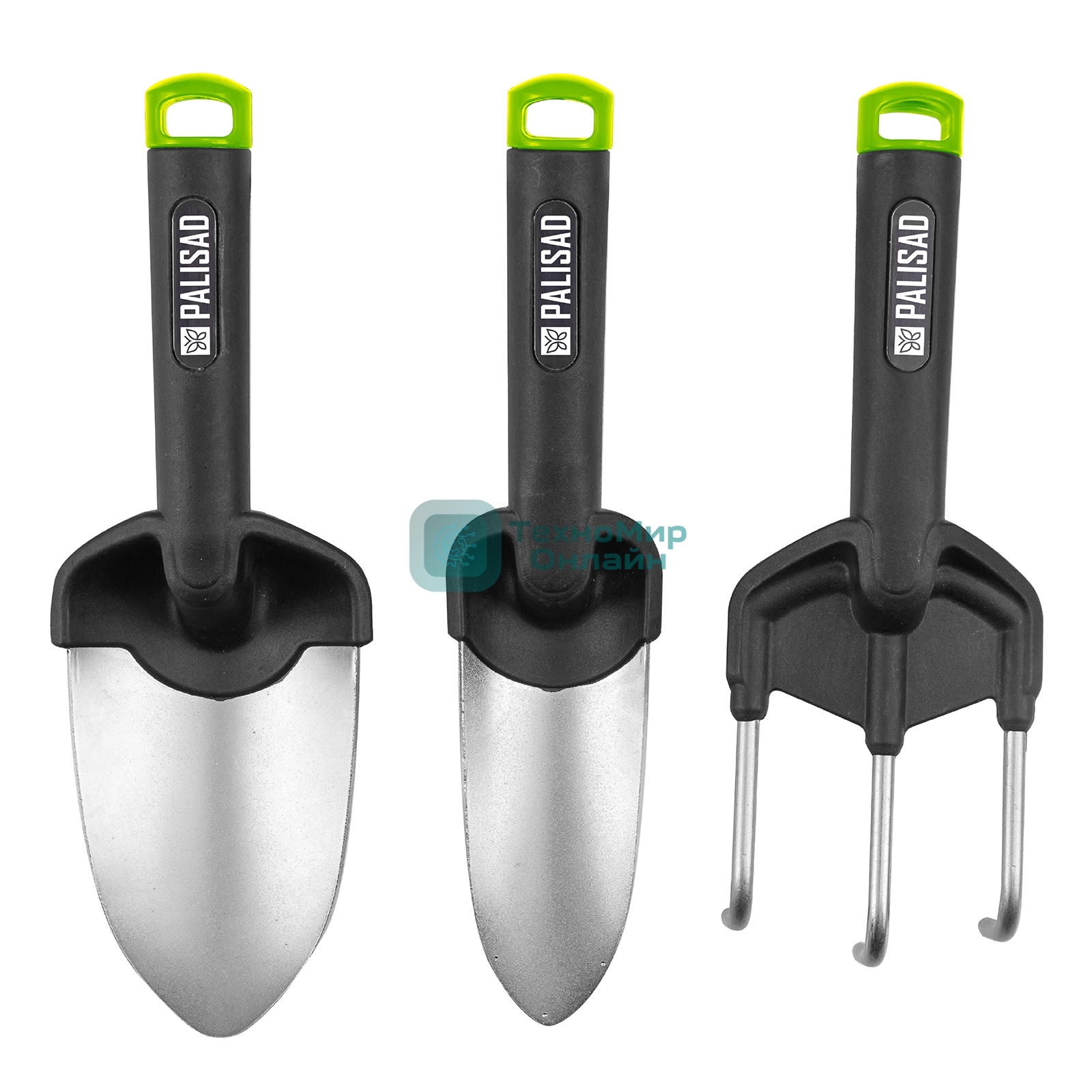 Набор садового инструмента Palisad стальной, полипропиленовые рукоятки, 3 предмета, BASE