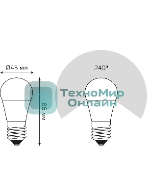 Лампа светодиодная LED Gauss Globe-dim E27 7Вт 3000К диммируемая