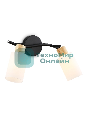 Светильник Ambrella light TR8721/2 BK/WD черный/дерево E14/2 max 60W 380*100*210