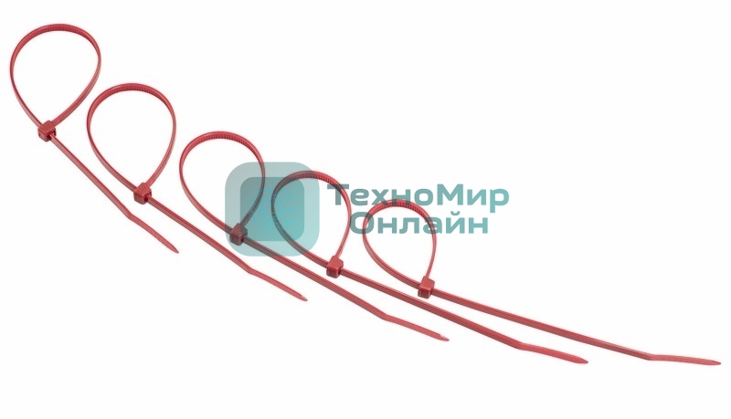 Хомут-стяжкa нeйлонoвая Rexant 200x3,6 мм, красная, упаковка 25 шт.