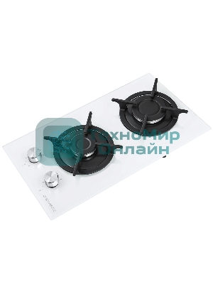 Газовая варочная панель Maunfeld EGHG.32.1CW/G, 2 конфорки, закаленное стекло, белый