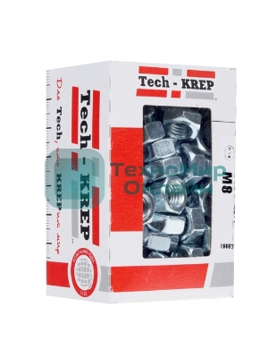 Гайка шестигранная М8 цинк. DIN 934 (уп.35шт) пакет Tech-Krep 103026