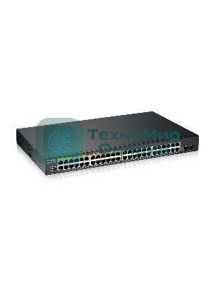 Kоммутатор Zyxel GS1900-48HPv2 Smart L2 PoE + switch, rack 19 