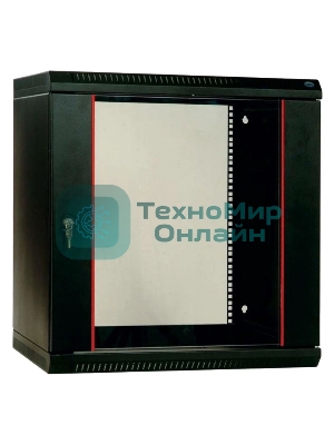 Шкаф телеком. настенный разборный 12U (600х350) дверь стекло,цвет черный (ШРН-Э-12.350-9005) (1 коробка)