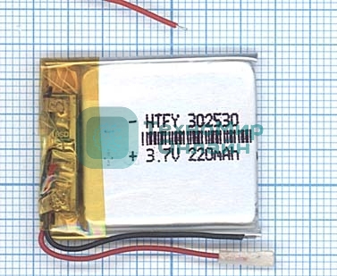 Аккумулятор Li-Pol (батарея) 3x25x30мм 2pin 3.7V/220mAh