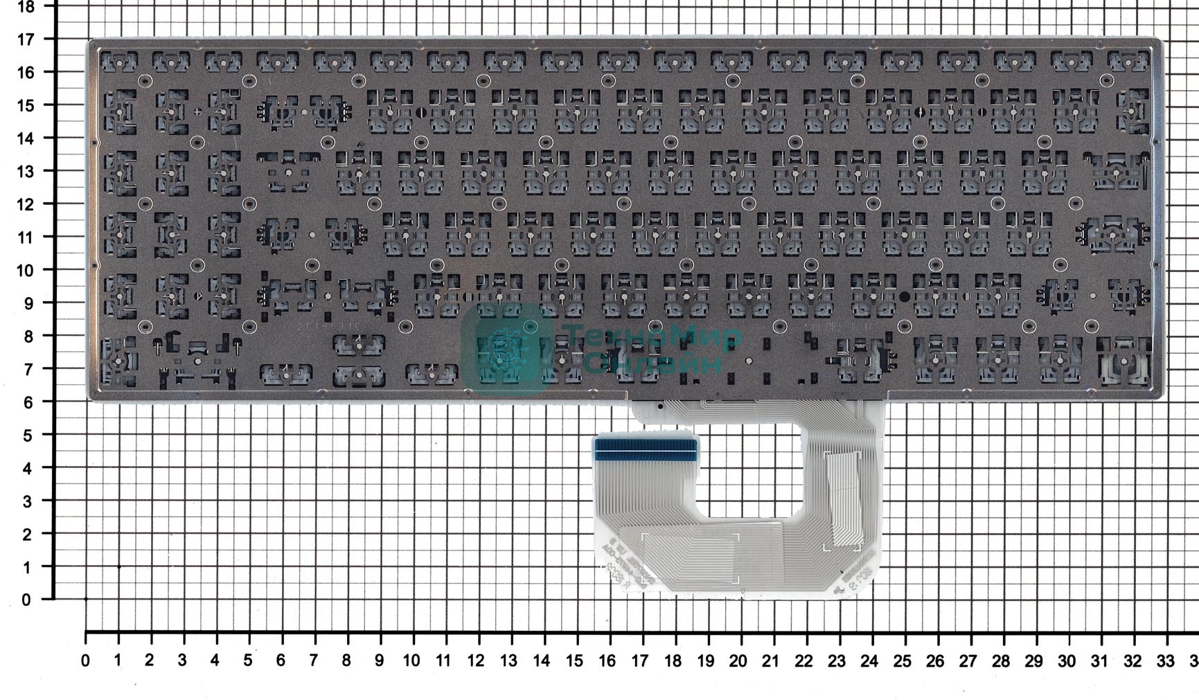 Клавиатура для ноутбука Asus UX561UA Q505UA серебристая без рамки, с подсветкой