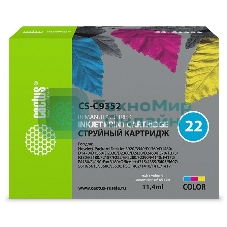 Картридж струйный Cactus CS-C9352 №22 трехцветный (11.4 мл) для HP DJ 3920/3940/D1360/D1460/D1470/D1560/D2330/D2360/D2430/D2460/F370/F375/F380/F2180/F2187/F2224/F2280/F2290/F4140/F4172/F4180/F4190