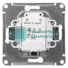 Механизм выключателя 1-кл. СП Glossa 10А IP20 10AX с подсветкой дер. дуб SchE GSL000513