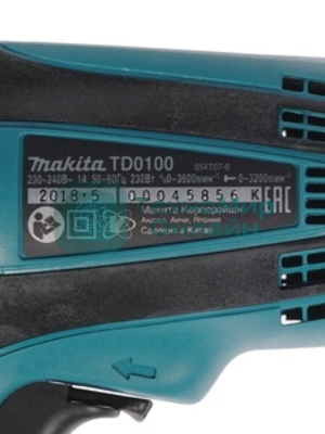 Дрель-шуруповерт Makita TD0100, 230 Вт, 100 Нм, щеточный, ударный