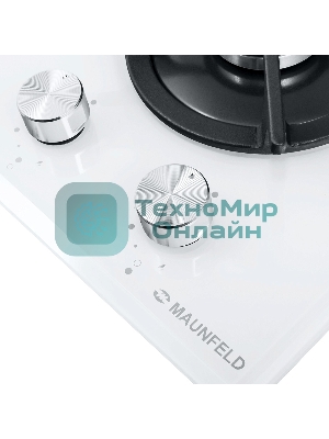 Газовая варочная панель Maunfeld EGHG.32.1CW/G, 2 конфорки, закаленное стекло, белый