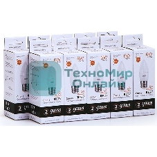 Лампа светодиодная Gauss Elementary 6Вт цок.:E27 свеча 220B 3000K св.свеч.бел.теп. C37 (упак.:10шт)