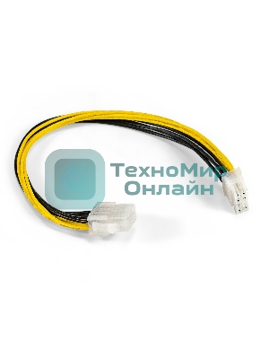 Удлинитель кабеля питания материнской платы +12V ExeGate EX-EXT-8M8F-0.3 (8pin EPS12V M/8pin EPS12V F, 0,3м)