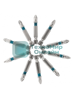 Набор бит Gross PZ2х50, сталь S2, 10 шт.