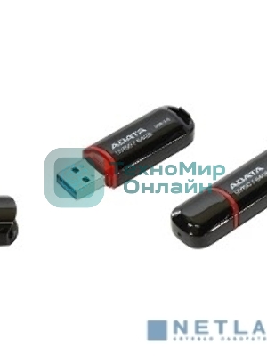 Флешка USB ADATA UV150 (AUV150-64G-RBK), 64Gb, USB 3.0, R/W 100/40, черный