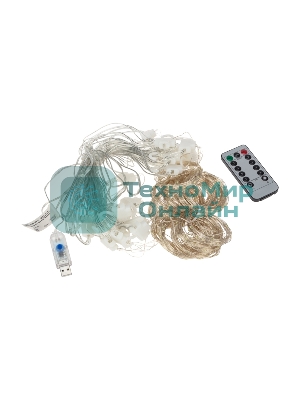 Гирлянда Neon-night Светодиодный дождь из росы 6х3 м, теплый белый, USB + пульт управления