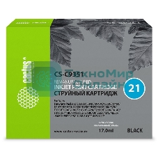 Картридж струйный Cactus CS-C9351 №21 черный (17 мл) для HP DJ 3920/3940/D1360/D1460/D1470/D1560/D2330/D2360/D2430/D2460/F370/F375/F380/F2180/F2187/F2224/F2280/F2290/F4140/F4172/F4180/F4190