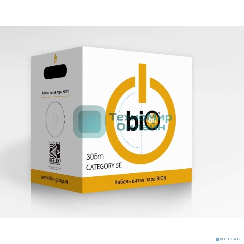 Кабель витая пара Bion BCL-F5451-301 F/UTP, кат.5e, 4x2x0,51мм AWG 24, CCA, одножильный, PE, для внешней прокладки, 305м, черный