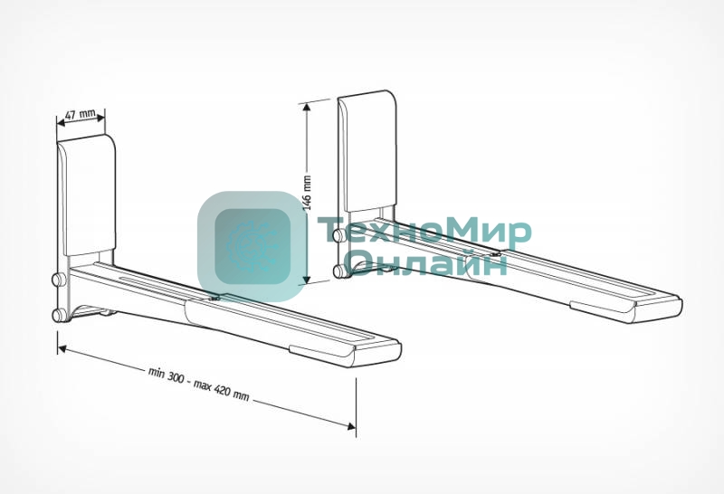 Кронштейн для СВЧ Holder MWS-2003 черный макс.40кг настенный фиксированный