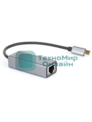 Кабель-переходник USB 3.1 Type-C -->RJ-45 1000Mbps Ethernet, Aluminum Shell, 0.15м VCOM DU320M