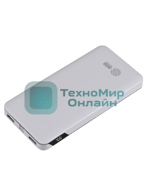 Портативный аккумулятор Cactus CS-PBFSKT-10000 10000mAh 2.1A 2xUSB белый