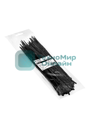 Стяжка (хомут) нейлоновая ExeGate CV66-250x4.8B (нейлон 6.6, 250x4.8 мм, неоткрывающаяся, halogen free, -40°C - +85°C, черная, 100 шт)