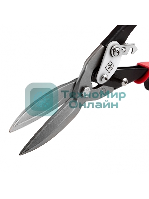 Ножницы по металлу Matrix, удлиненные, 290 мм, прямой рез, CrMo, 2-комп.обрезиненные рук-ки, PRO