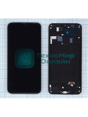 Дисплей для Samsung Galaxy A20 SM-A205F в сборе с тачскрином и рамкой (TFT) черный