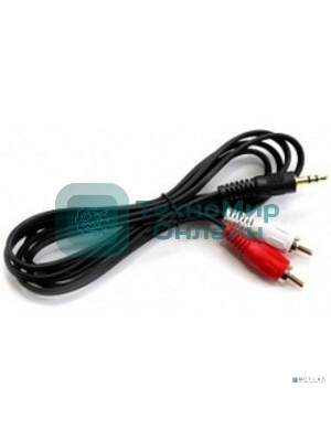 Кабель аудио Exegate 3.5мм Jack M - 2xRCA M 2м позолоченные разъемы